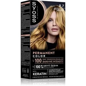 Syoss Permanent Color tartós hajfesték árnyalat 8_7 Honey Blond 1 db kép