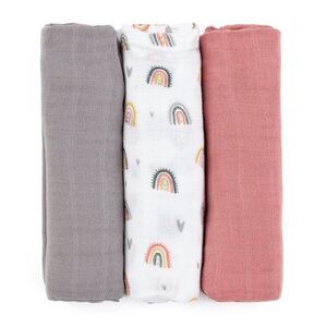 Petite&Mars Moussy mosható pelenkák Rose Rainbows 68 x 68 cm 3 db kép