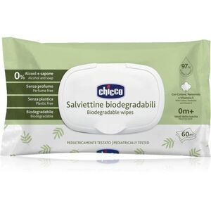 Chicco Biodegradable Baby Wipes finom nedves törlőkendők gyermekeknek 60 db kép