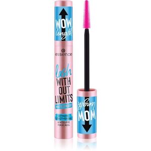 essence lash WITHOUT LIMITS WATERPROOF dúsító és hosszabbító szempillaspirál vízálló árnyalat 03 Black Waterproof 13 ml kép