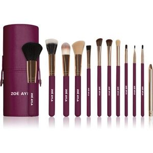 Zoë Ayla 12 Piece Makeup Brush Set Dark Plum smink egyet szett kép