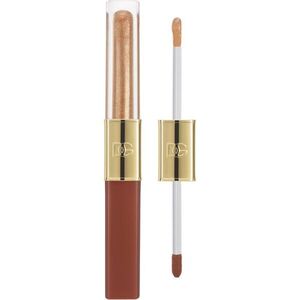 Dolce&Gabbana Make It Double! Lip Tint & Gloss Duo hosszan tartó rúzs és ajakfény 2 az 1-ben árnyalat 04 Caramel Cola - Brown & Gold Shimmer 2x2 ml kép