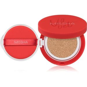 Missha Velvet Finish Cushion tartós alapozó sminkszivaccsal SPF 50+ árnyalat #21 Neutral Light Beige 15 g kép