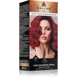 Kallos Glow Lasting Cream Colour tartós hajfesték árnyalat Rubin Red 60 ml kép