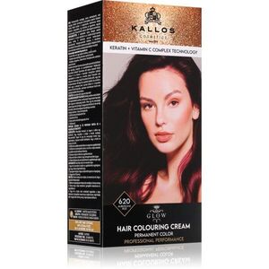 Kallos Glow Lasting Cream Colour tartós hajfesték árnyalat Aubergine Red 60 ml kép