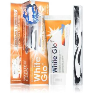 White Glo Whitening & Tartar Control fehérítő fogkrém kefével Curcumin and Turmeric 150 g kép