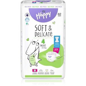 BELLA Baby Happy Soft&Delicate eldobható pelenkák nedvességelvezető csatornákkal Maxi 8-14 kg 62 db kép