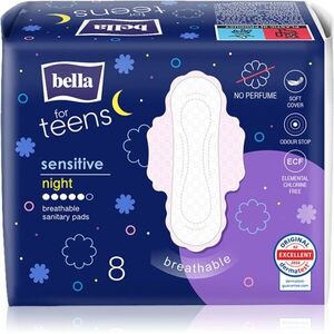 BELLA For Teens Sensitive Night egészségügyi betétek éjszakára 8 db kép
