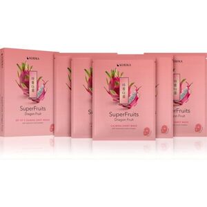 KORIKA SuperFruits Dragon Fruit - Set of 5 Calming Face Sheet Masks arcmaszk szett kedvezményes áron nyugtató hatással 5x25 g kép