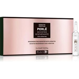 Black Professional Line PERLÉ Booster Regeneratin Keratin Ampouls öblítést nem igénylő kúra hajra keratinnal 10x12 ml kép