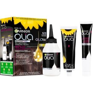 Garnier Olia Big Kit tartós hajfesték árnyalat 5.12 Iridescent Brown 1 db kép