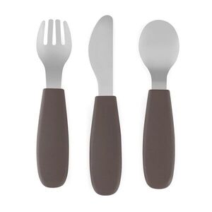Petite&Mars Take&Match Stainless Steel Cutlery Set étkészlet gyermekeknek Bitter Cocoa 12m+ 3 db kép