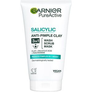 Garnier Pure Active arctisztító gél, arcradír és maszk vegyes és zsíros bőrre 150 ml kép