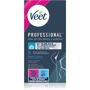 Veet Professional Sensitive Skin szőrtelenítő gyantacsík az érzékeny bőrre 12 db kép