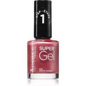 Rimmel Super Gel géles körömlakk UV/LED lámpa használata nélkül árnyalat 023 Grape Sorbet 12 ml kép