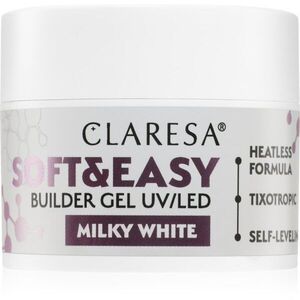 Claresa Soft&Easy Builder Gel alaplakk körmökre árnyalat Milky White 12 g kép