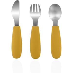 Zopa Silicone Children's Cutlery étkészlet gyermekeknek 6 m+ Mustard Yellow 3 db kép
