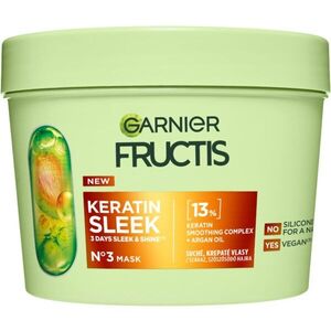 Garnier Fructis Keratin Sleek haj maszk száraz és sérült hajra 370 ml kép
