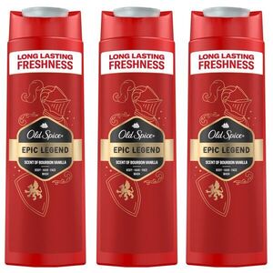 Old Spice Epic 3in1 férfi Sampon és Tusfürdő 3x400ml kép