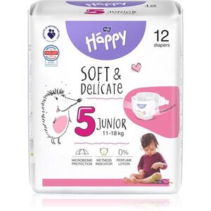 BELLA Baby Happy Soft&Delicate eldobható pelenkák nedvességelvezető csatornákkal Junior 11-18 kg 12 db kép