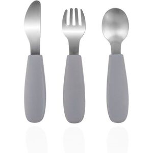 Zopa Silicone Children's Cutlery étkészlet gyermekeknek 6 m+ Dove Grey 3 db kép
