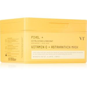 VT Cosmetics Vitamin C Astaxanthin Mask bőrvilágosító hidratáló maszk egységesíti a bőrszín tónusait nagy csomagolás 30 db kép