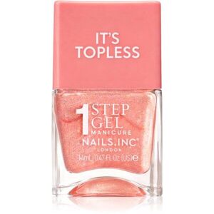 Nails Inc. It’s Topless géles körömlakk a hosszan tartó hatásért árnyalat Millie Peach Iridescent 14 ml kép
