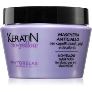 Phytorelax Laboratories Keratin No-Yellow hajpakolás sárga tónusok ellen szőke és ősz hajra 250 ml kép