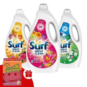 Surf folyékony Mosógél Csomag 3x3L - 180 mosás + Ajándék Scrub Mo... kép