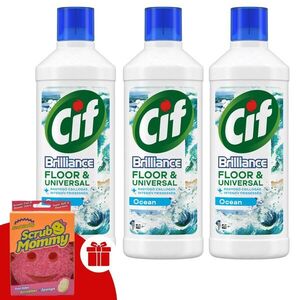 Cif Brillance folyékony Tisztítószer Ocean 3x1, 1L + Ajándék Scrub... kép