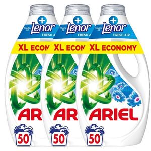 Ariel + Touch Of Lenor Fresh Air folyékony Mosószer 3x2, 25L - 150 mosás kép