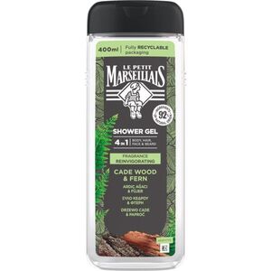 Le Petit Marseillais Cade Wood & Fern tusfürdő gél 4 in 1 uraknak 400 ml kép