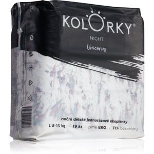 Kolorky Night Unicorn eldobható pelenkák az éjszakán át tartó teljeskörű védelemért L méret 8-13 Kg 19 db kép