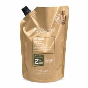 Redken All Soft Shampoo tápláló sampon nagyon száraz és rakoncátlan hajra Refill 500 ml kép