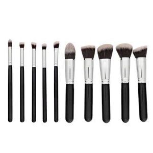 MIMO Makeup Brush Set ecset szett Kabuki Black 10 Pcs kép