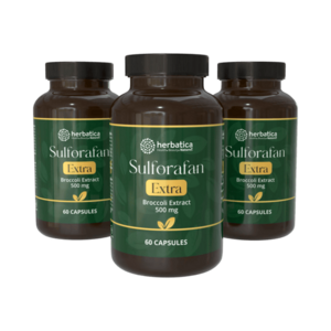Kedvezményes szett: 3x Sulforafán EXTRA – brokkolikivonat 500 mg, 60 kapszula – Herbatica kép