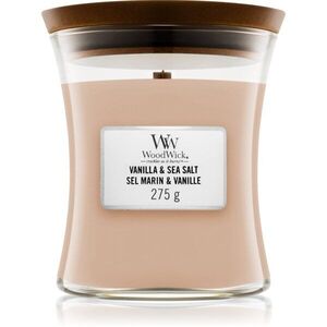 Woodwick Vanilla & Sea Salt illatgyertya fa kanóccal 275 g kép