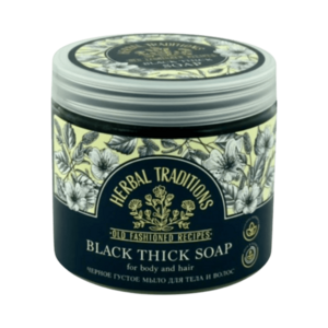 Fekete sűrű szaunaszappan testre és hajra - 400 ml – Herbal Traditions kép